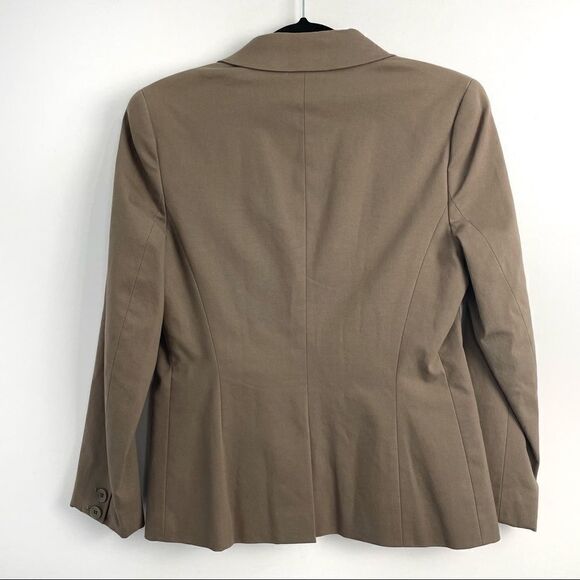 Theory Tan Single Button Cotton Blend Blazer Sz - Picture 2 of 13